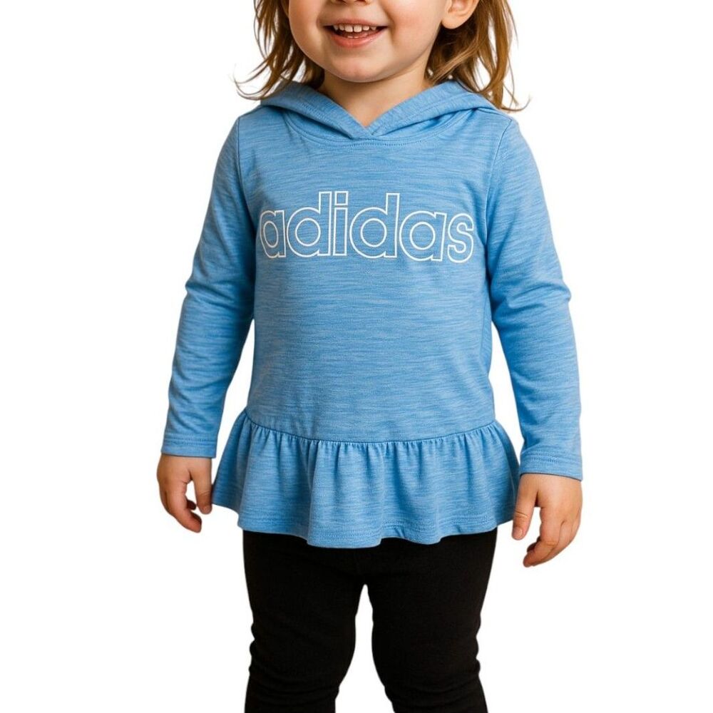🔥5 for $30🔥 Adidas Girls’ Ruffle Hem Long Sleeve Hoodie | Size 2T